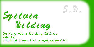 szilvia wilding business card